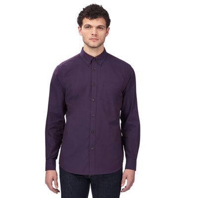 Big and tall purple 'Oxford' button down shirt